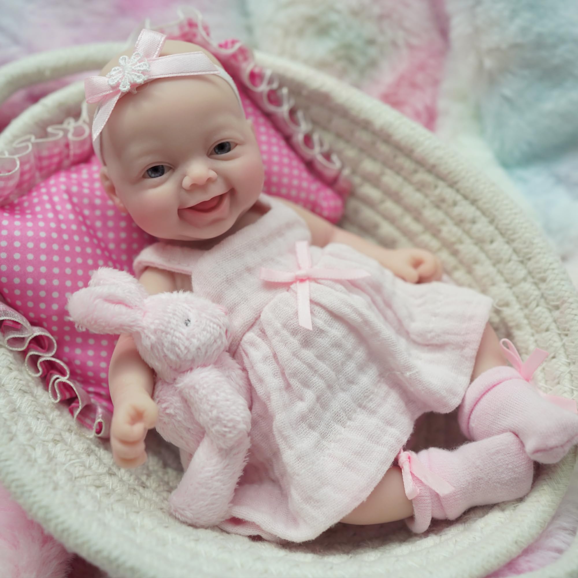 7 Inch Miniature Silicone Full - Reborn Baby Doll Silicone Realistic 评论和价格
