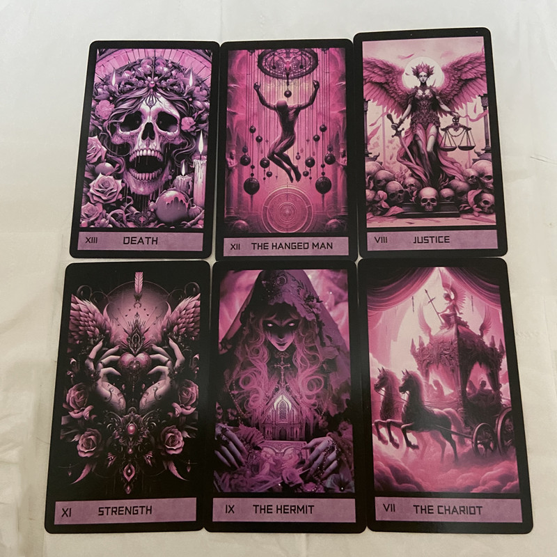 Pink Gothic Tarot Deck 78 Card - Tarot Cards Deck With Guidebook 评论和价格