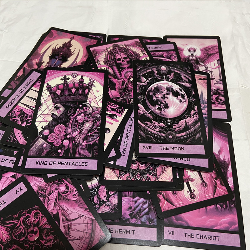 Pink Gothic Tarot Deck 78 Card - Tarot Cards Deck With Guidebook 评论和价格