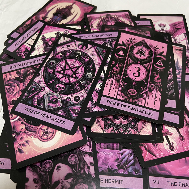 Pink Gothic Tarot Deck 78 Card - Tarot Cards Deck With Guidebook 评论和价格